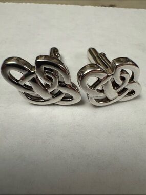 Vintage Kit Heath 1993 Sterling Silver Celtic Knot Cufflinks Signed 925 KH93